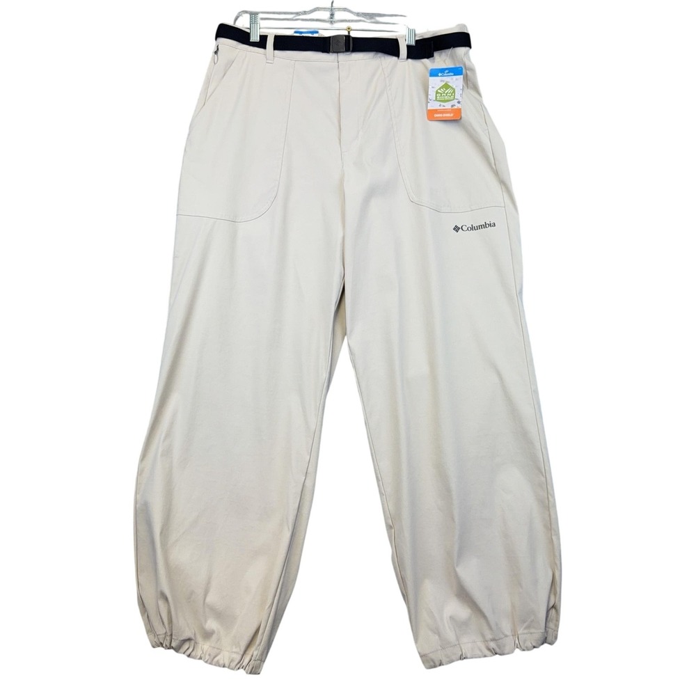 Columbia Brea Falls Pants Womens XL Beige Nylon Jogger Hiking Trail Omni-Shield